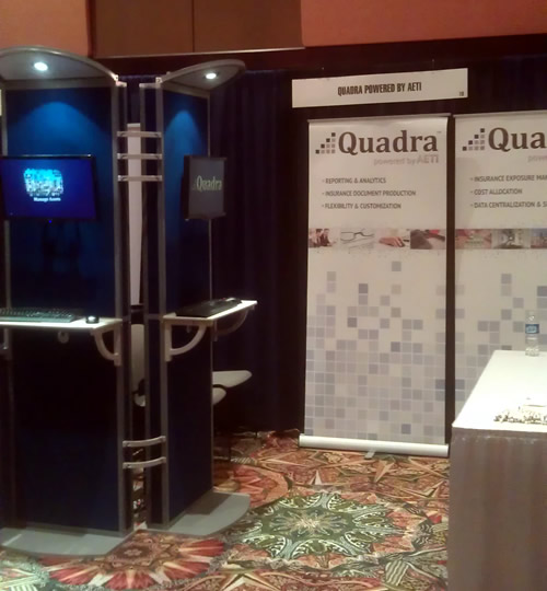 Quadra demo stations and banners at DFMC 2012