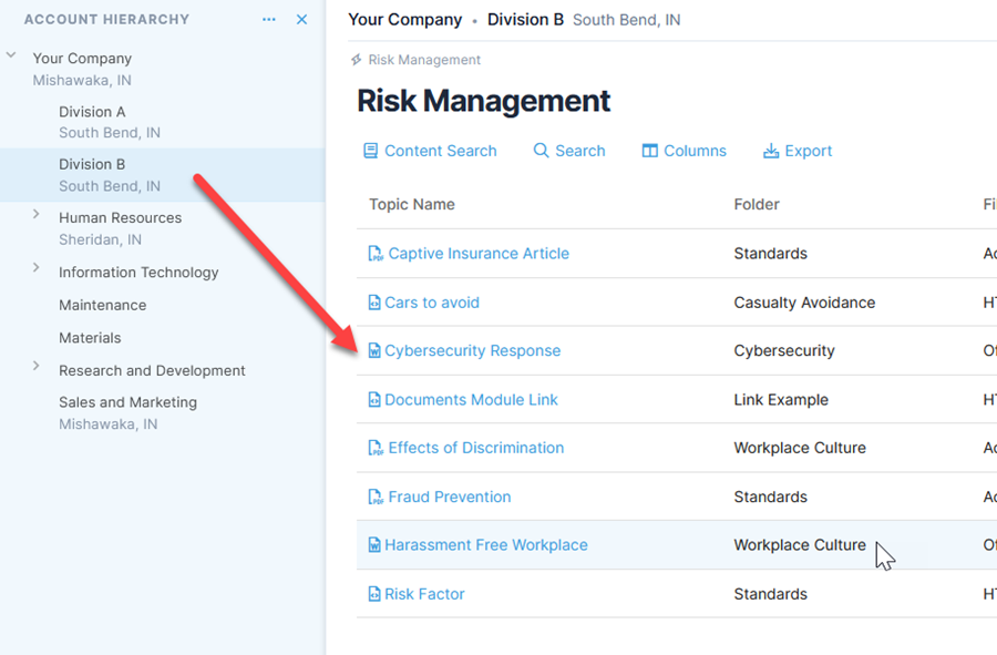 View Topics by Folder · Quadra Support