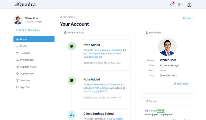 Your account
